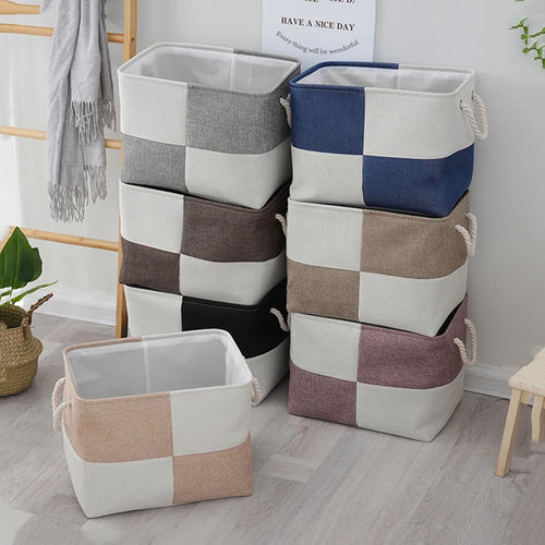 Foldable storage basket for laundry, toys and underwear - vue 4 sur 6