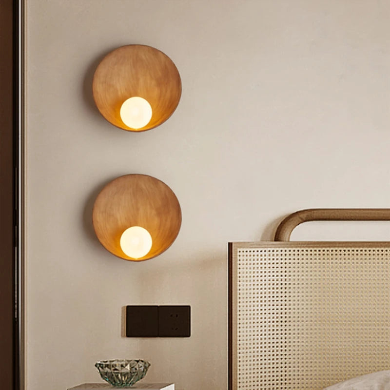 Round resin wall light for home decoration