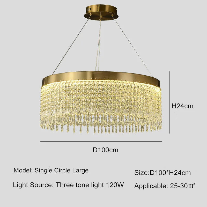 Modern LED crystal chandelier for indoor decoration - vue 11 sur 11