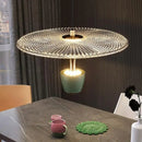 Round acrylic LED pendant lamp with adjustable cord