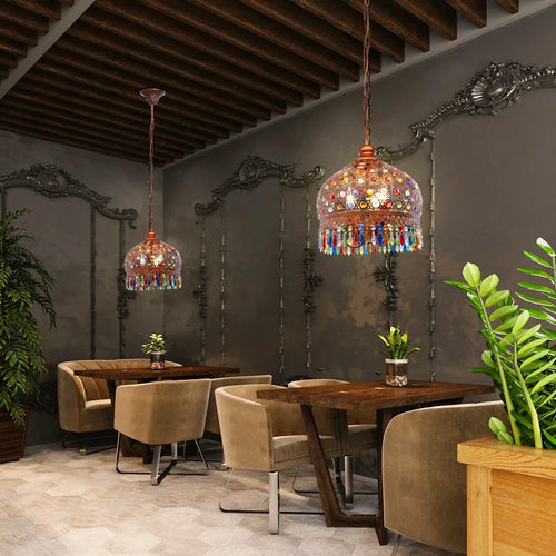 Thai crystal pendant light for indoor and outdoor decoration - vue 7 sur 6