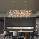 Elegant and bright crystal dandelion round LED chandelier