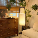 Japanese wabi sabi wooden floor lamp for interior decoration with a Zen atmosphere