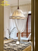 Decorative medieval-style fabric pendant light with French design for a warm atmosphere