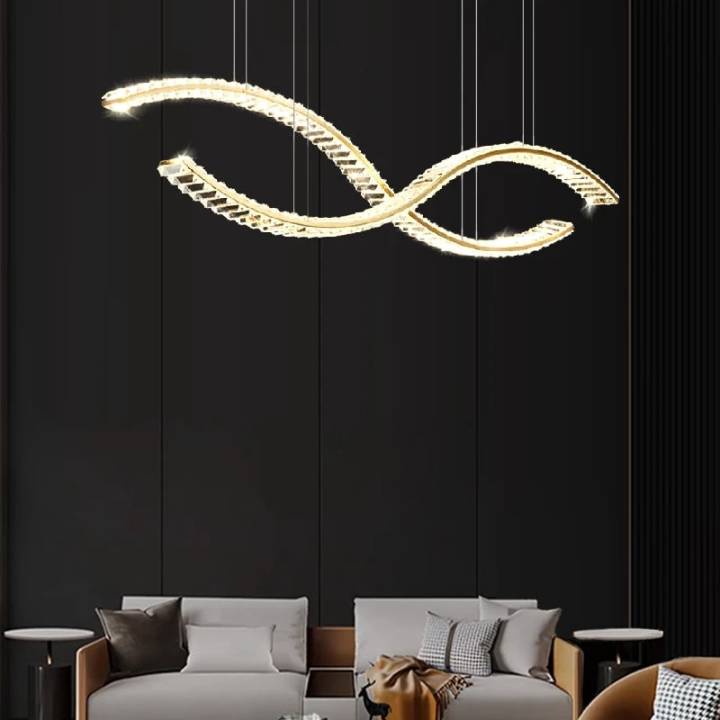 Elegant crystal chandelier for suspended lighting