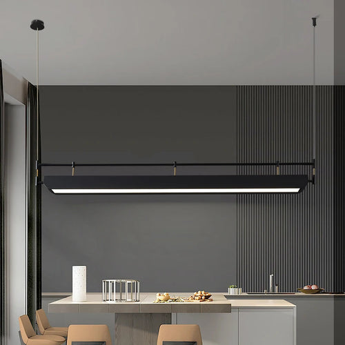 Nordic long designer pendant light for office and commercial spaces - vue 6 sur 9