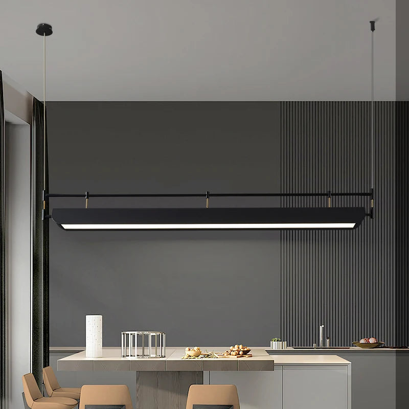Nordic long designer pendant light for office and commercial spaces - vue 5 sur 9