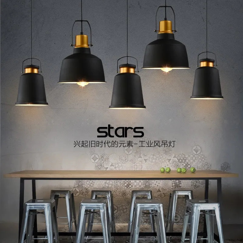 American retro iron pendant light for café and restaurant - vue 3 sur 8