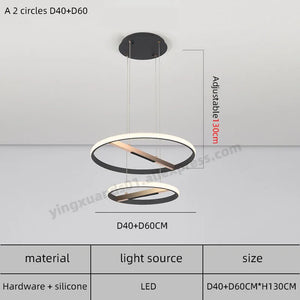 Modern round ring chandelier for indoor lighting