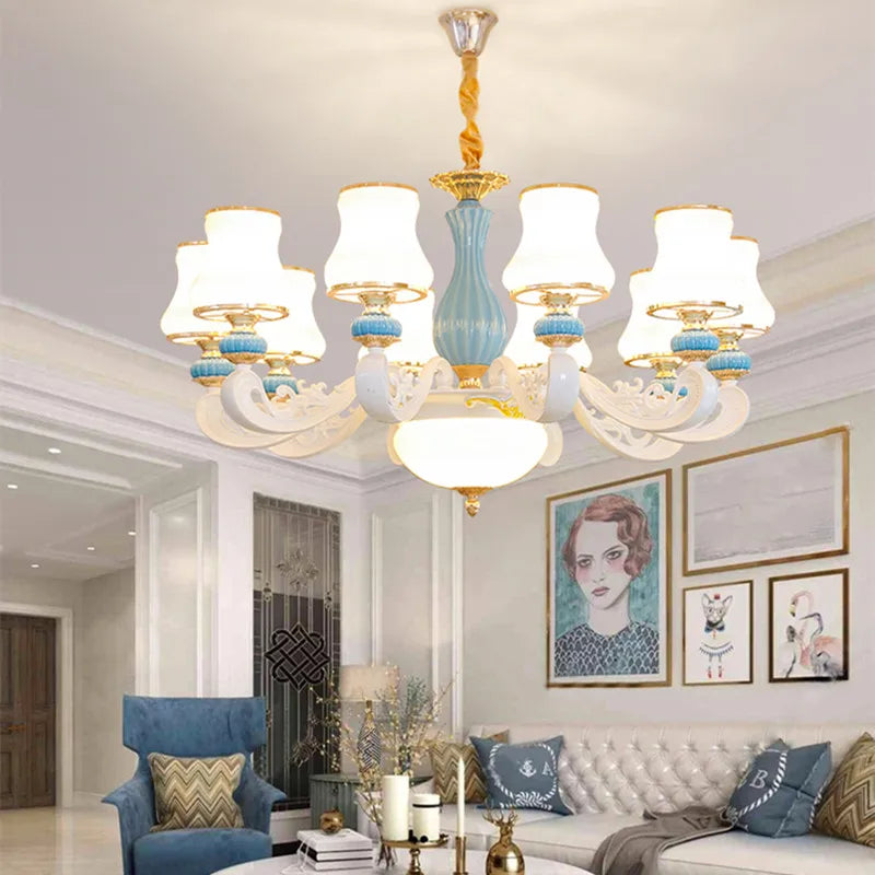 Modern ceramic chandelier for elegant indoor lighting - vue 6 sur 6