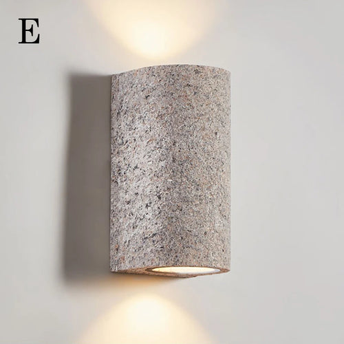 Japanese wabi-sabi retro cement LED wall light