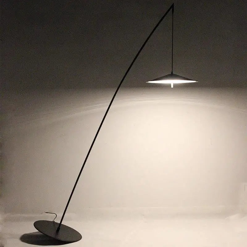 Modern LED floor lamp in black metal for living room lighting