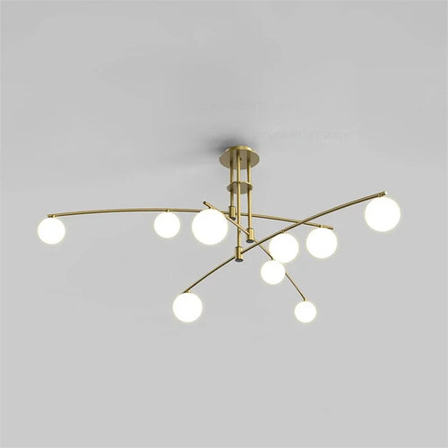 Modern LED glass chandelier Youlaike for living room and kitchen - vue 2 sur 12