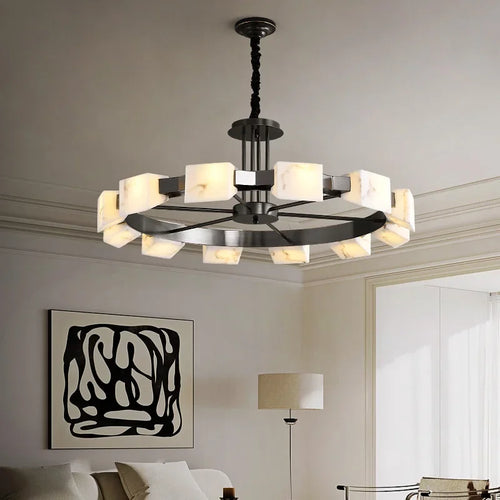 Modern Spanish marble pendant light for elegant interiors - vue 4 sur 10