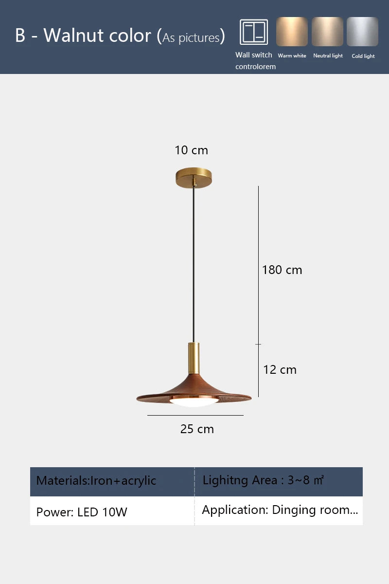 modern design LED pendant light with eye protection in iron and acrylic - vue 8 sur 8