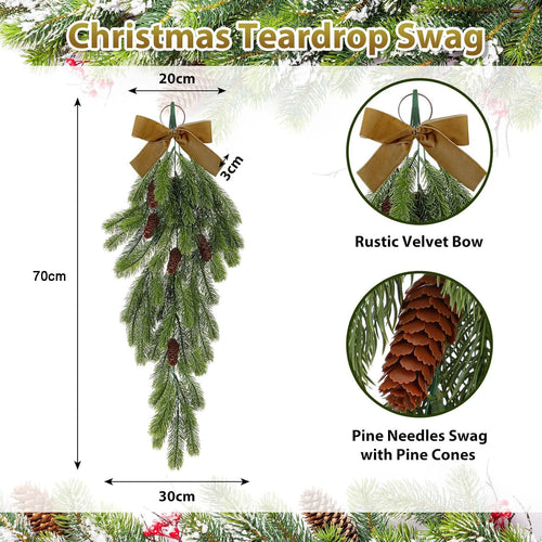Artificial pinecone garland for Christmas decorations - vue 5 sur 8