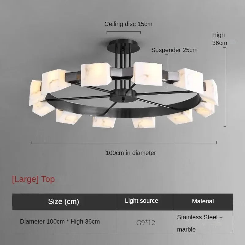 Modern Spanish marble pendant light for elegant interiors - vue 8 sur 10