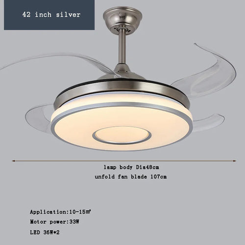 plafonnier led intelligent à pales rétractables design moderne - vue 16 sur 19