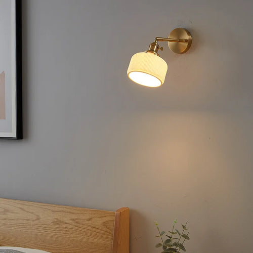 Modern gold glass and copper wall light for indoor and outdoor use - vue 3 sur 6