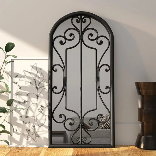 Black mirror 100x45 cm iron for indoor use, home decoration wall decal living room decoration - vue 2 sur 7