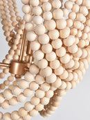 Retro wooden bead chandelier for interior decoration