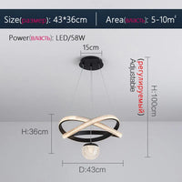 Modern minimalist designer chandelier with three elegant and lightweight heads