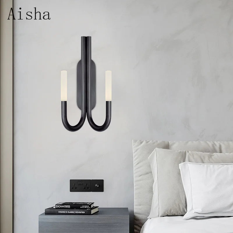 Nordic double head retro decorative wall light for indoor use