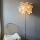 Romantic art deco feather floor lamp with 3 colour settings
