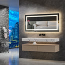 rectangular backlit mirror with dimmable brightness and touch switch