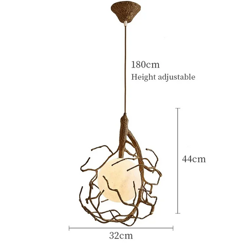 Retro decorative LED tree branch pendant chandelier - vue 12 sur 12