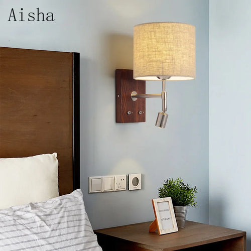 Solid wood LED wall light for interior decoration - vue 10 sur 10