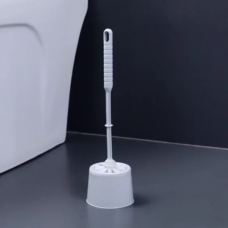 Luxury toilet brush with long handle and soft bristles