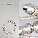 Luxury chrome pearl necklace style LED chandelier