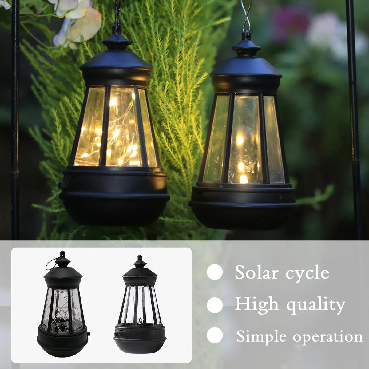 Waterproof retro solar lamps for outdoor garden and decoration