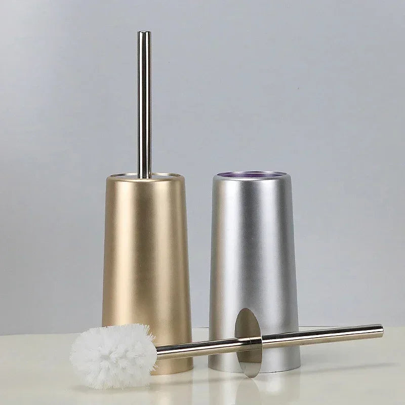Long handle toilet brush with soft bristles and no dead ends