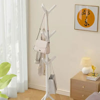mobile coat rack with branch-shaped hooks for convenient storage
