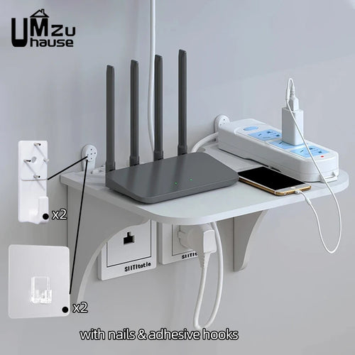 floating shelf for router and wall storage accessories - vue 4 sur 8