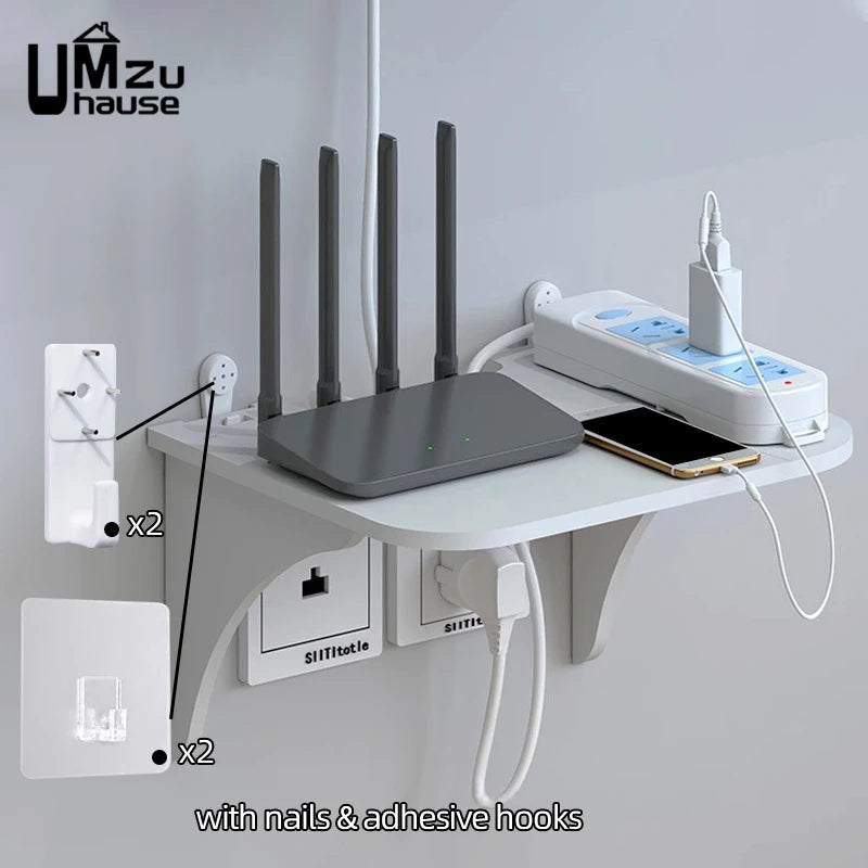 floating shelf for router and wall storage accessories - vue 3 sur 8