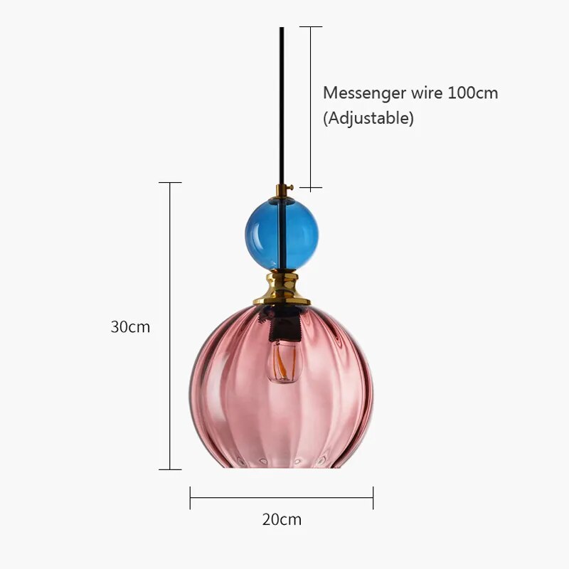 candy glass pendant light home decor - vue 6 sur 14