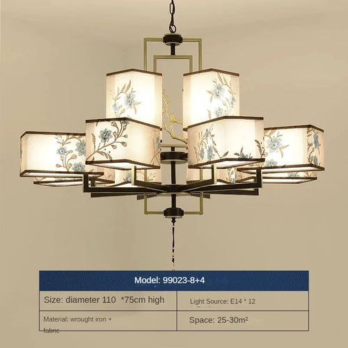 Modern Chinese style pendant light for a simple atmosphere - vue 8 sur 19