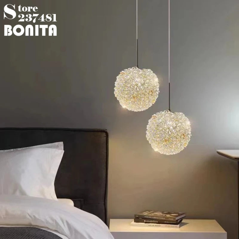Modern luxury k9 crystal flower pendant light - vue 4 sur 10
