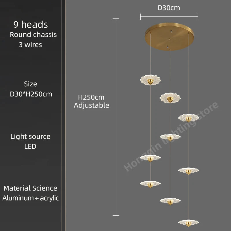Modern LED chandelier for decorative indoor lighting - vue 16 sur 26