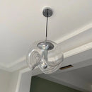 Bauhaus glass ceiling light with modern water ripple LED