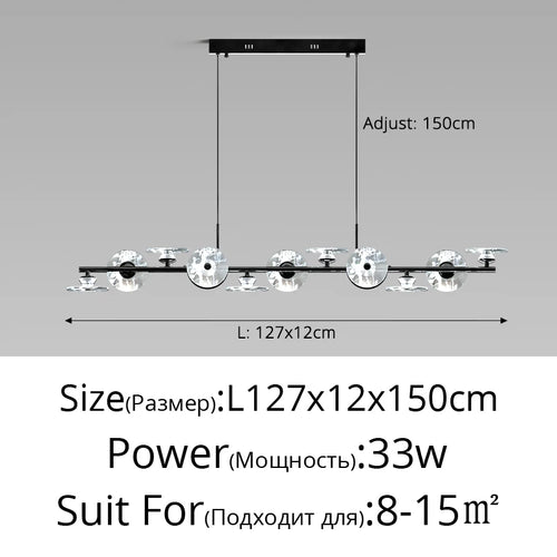 Modern minimalist glass pendant light with creative LED lighting - vue 12 sur 12