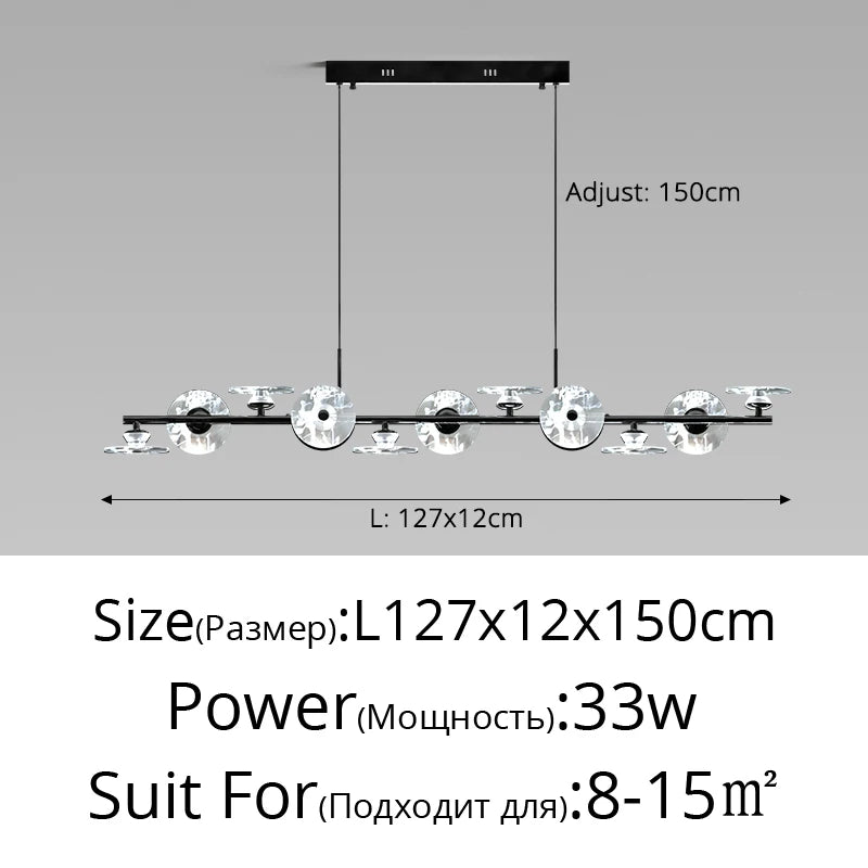 Modern minimalist glass pendant light with creative LED lighting - vue 12 sur 12