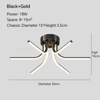 Modern copper LED ceiling light