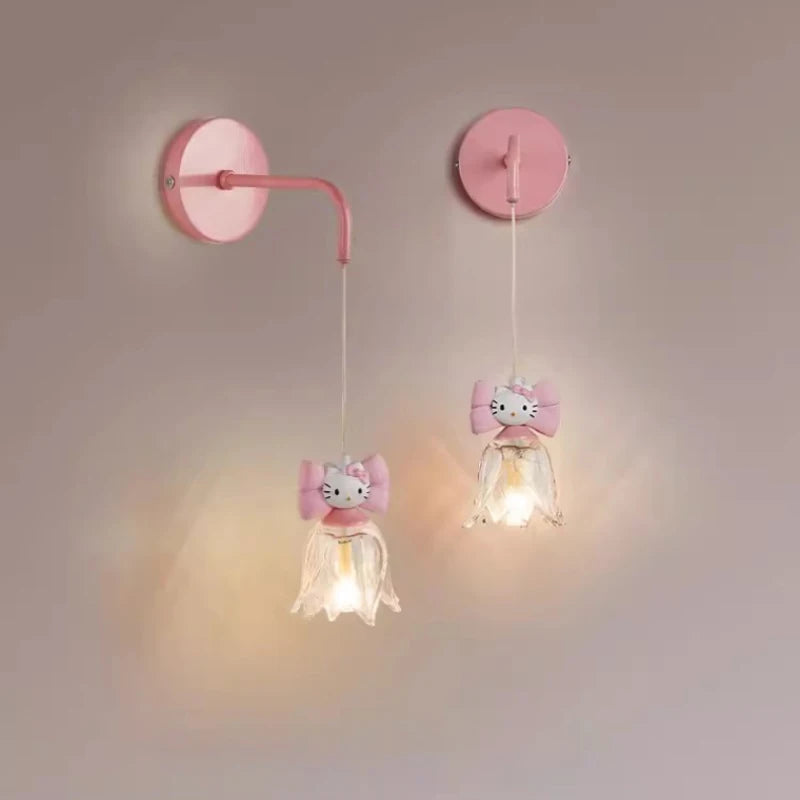 Cute kitten bedside lamp for children's decorative bedroom