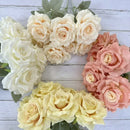 Artificial silk rose bouquet for festive decoration