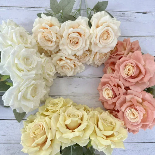 Artificial silk rose bouquet for festive decoration - vue 2 sur 15