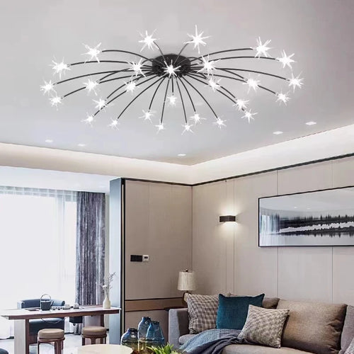 Modern Nordic creative LED ceiling light with starry sky effect for home decoration - vue 5 sur 18